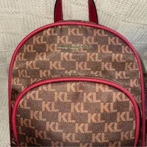 NWT Karl Lagerfeld Small Brown & Pink Backpack With Gold Hardware Karl Lagerfeld | Bags | Karl Lagerfeld Paris Womens Small  main image 2
